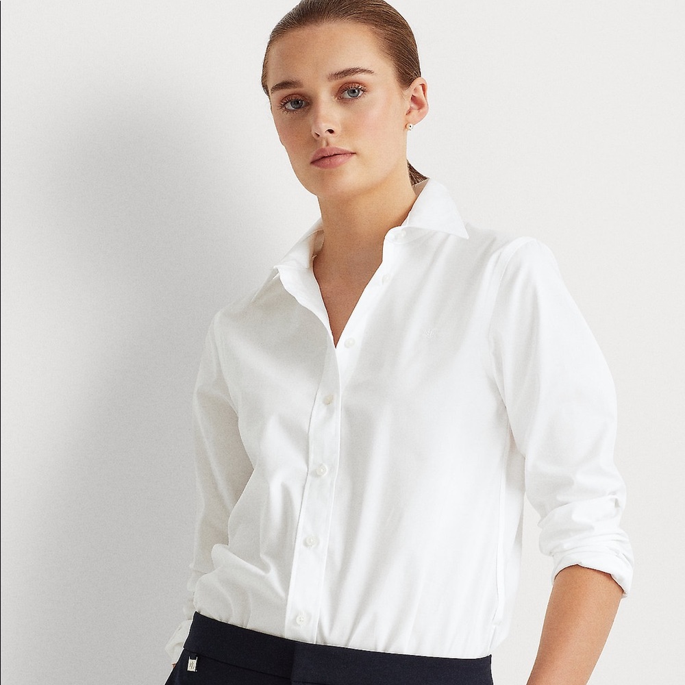 (M) Ralph Lauren No Iron White button down
